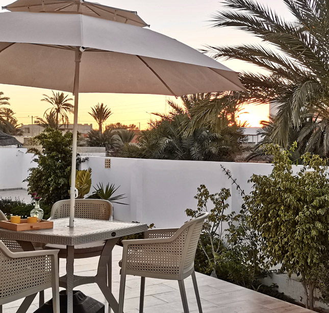 Vue panoramique depuis le jardin - Dar Foufa Kerkennah